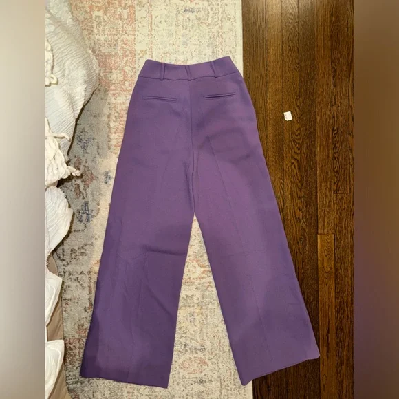 Purple Wide Leg Trousers - Picture 2 of 6